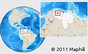 Shaded Relief Location Map of Torres, highlighted country, within the entire country