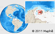 Shaded Relief Location Map of Torres, highlighted country, highlighted parent region