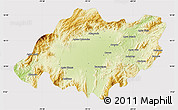 Physical Map of Torres, cropped outside
