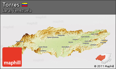 Physical Panoramic Map of Torres, cropped outside