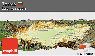 Physical Panoramic Map of Torres, darken