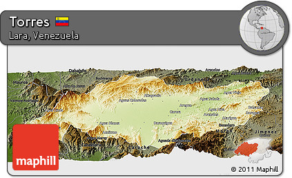 Physical Panoramic Map of Torres, darken
