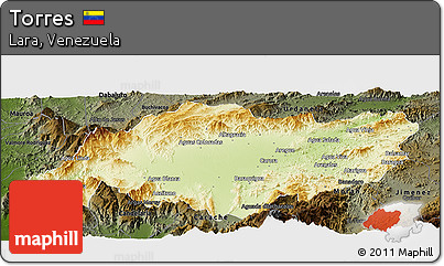 Physical Panoramic Map of Torres, darken