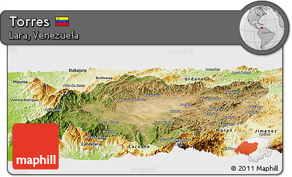 Satellite Panoramic Map of Torres, physical outside