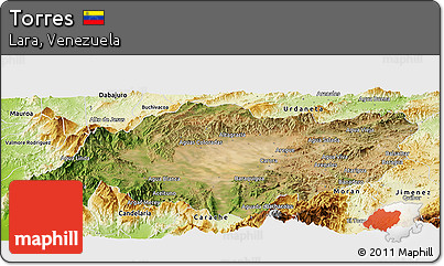 Satellite Panoramic Map of Torres, physical outside