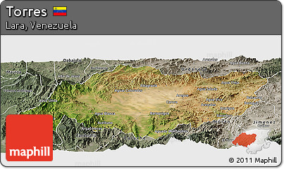 Satellite Panoramic Map of Torres, semi-desaturated
