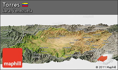 Satellite Panoramic Map of Torres, semi-desaturated
