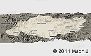 Shaded Relief Panoramic Map of Torres, darken