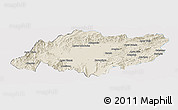 Shaded Relief Panoramic Map of Torres, single color outside