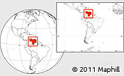 Blank Location Map of Venezuela, within the entire continent