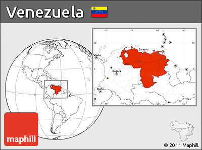 Blank Location Map of Venezuela