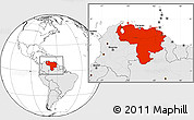 Blank Location Map of Venezuela, highlighted continent