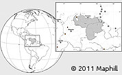Gray Location Map of Venezuela, blank outside