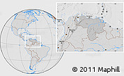 Gray Location Map of Venezuela, lighten, desaturated, hill shading