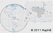 Gray Location Map of Venezuela, lighten, desaturated
