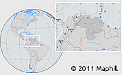 Gray Location Map of Venezuela, lighten, semi-desaturated, hill shading