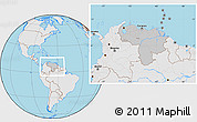 Gray Location Map of Venezuela, lighten, semi-desaturated, land only