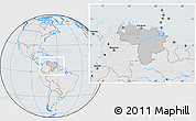 Gray Location Map of Venezuela, lighten, semi-desaturated