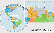Gray Location Map of Venezuela, political outside