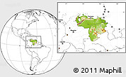 Physical Location Map of Venezuela, blank outside