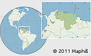 Savanna Style Location Map of Venezuela, lighten, land only