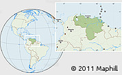 Savanna Style Location Map of Venezuela, lighten