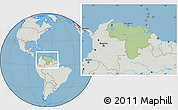 Savanna Style Location Map of Venezuela, lighten, semi-desaturated, land only