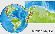 Savanna Style Location Map of Venezuela, physical outside