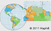 Savanna Style Location Map of Venezuela, political outside