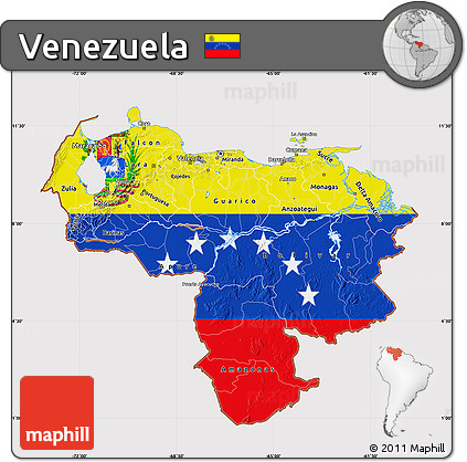 Flag Map of Venezuela