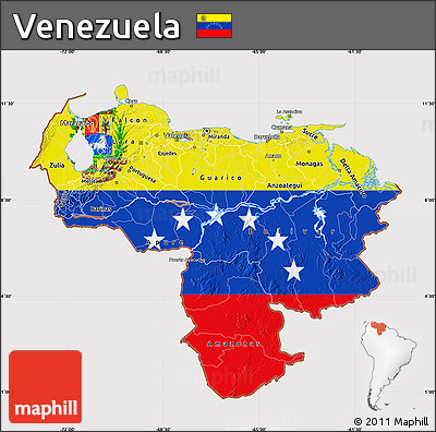 Flag Map of Venezuela
