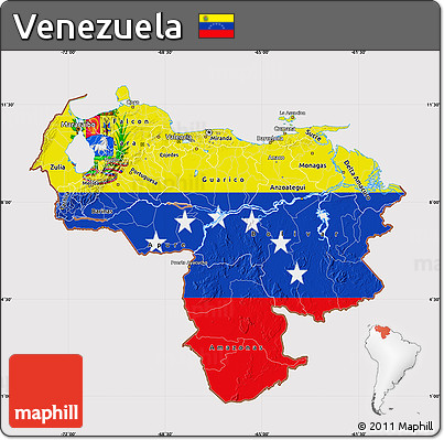 Flag Map of Venezuela