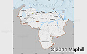 Gray Map of Venezuela, single color outside