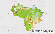 Physical Map of Venezuela, cropped outside