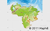Physical Map of Venezuela, single color outside