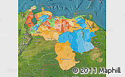 Political Map of Venezuela, satellite outside