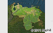 Satellite Map of Venezuela, darken