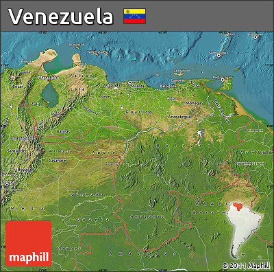 Satellite Map of Venezuela