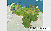 Satellite Map of Venezuela, lighten, land only
