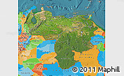 Satellite Map of Venezuela, political outside, satellite sea