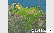Satellite Map of Venezuela, semi-desaturated, land only