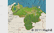 Satellite Map of Venezuela, shaded relief outside, satellite sea