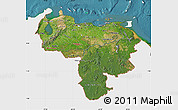 Satellite Map of Venezuela, single color outside