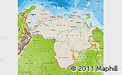 Shaded Relief Map of Venezuela, physical outside