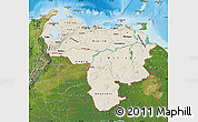 Shaded Relief Map of Venezuela, satellite outside, shaded relief sea
