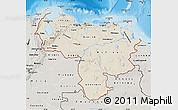Shaded Relief Map of Venezuela, semi-desaturated, land only