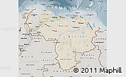 Shaded Relief Map of Venezuela, semi-desaturated