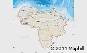 Shaded Relief Map of Venezuela, single color outside
