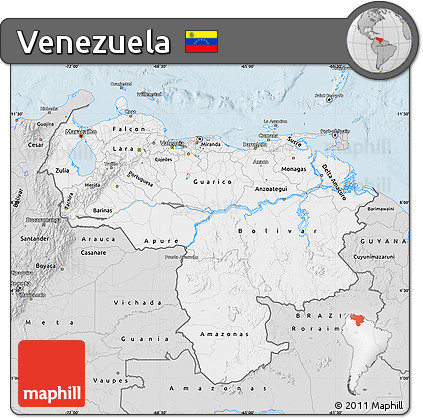 Silver Style Map of Venezuela