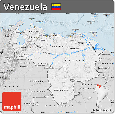 Silver Style Map of Venezuela